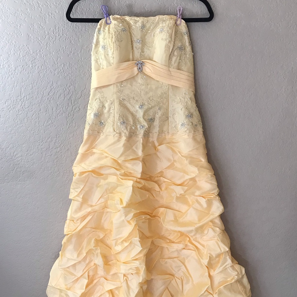 Yellow princess Bell inspired formal gown.